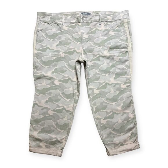 Torrid Pants Women’s 26 Aviator Skinny Camouflage Green Twill Stretch Trousers - Picture 1 of 8